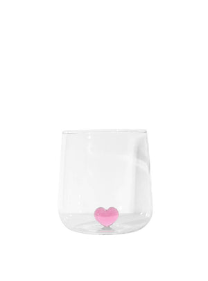 "L'amour" Glass With Pink Love Heart