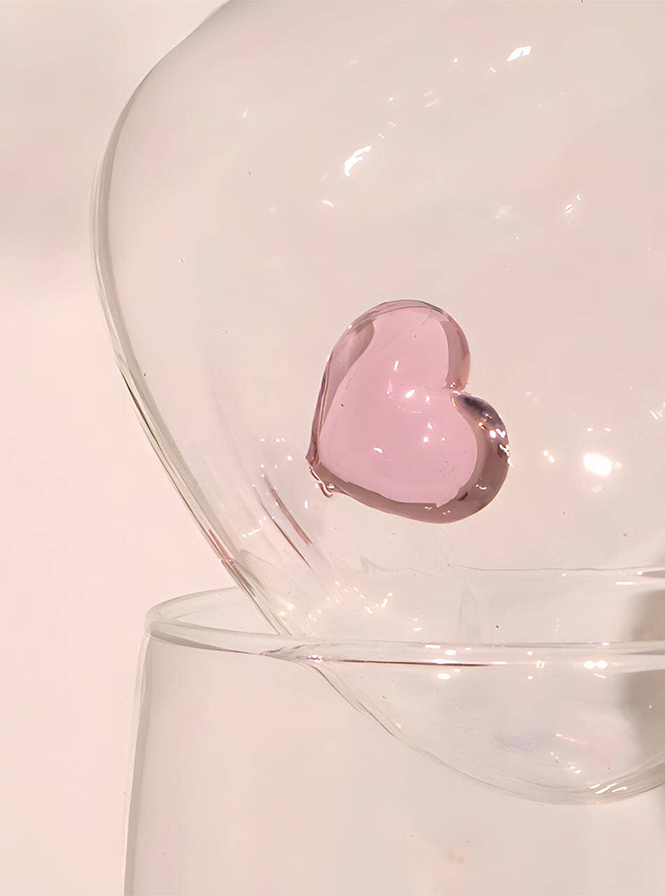 "L'amour" Glass With Pink Love Heart