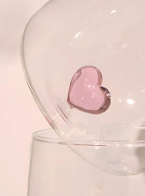 "L'amour" Glass With Pink Love Heart