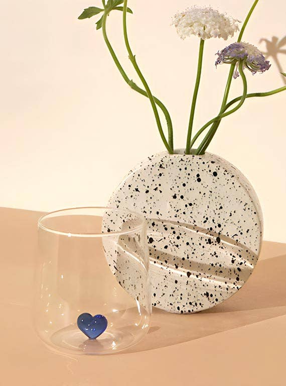 "L'amour" Glass With Blue Love Heart