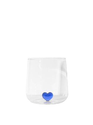 "L'amour" Glass With Blue Love Heart